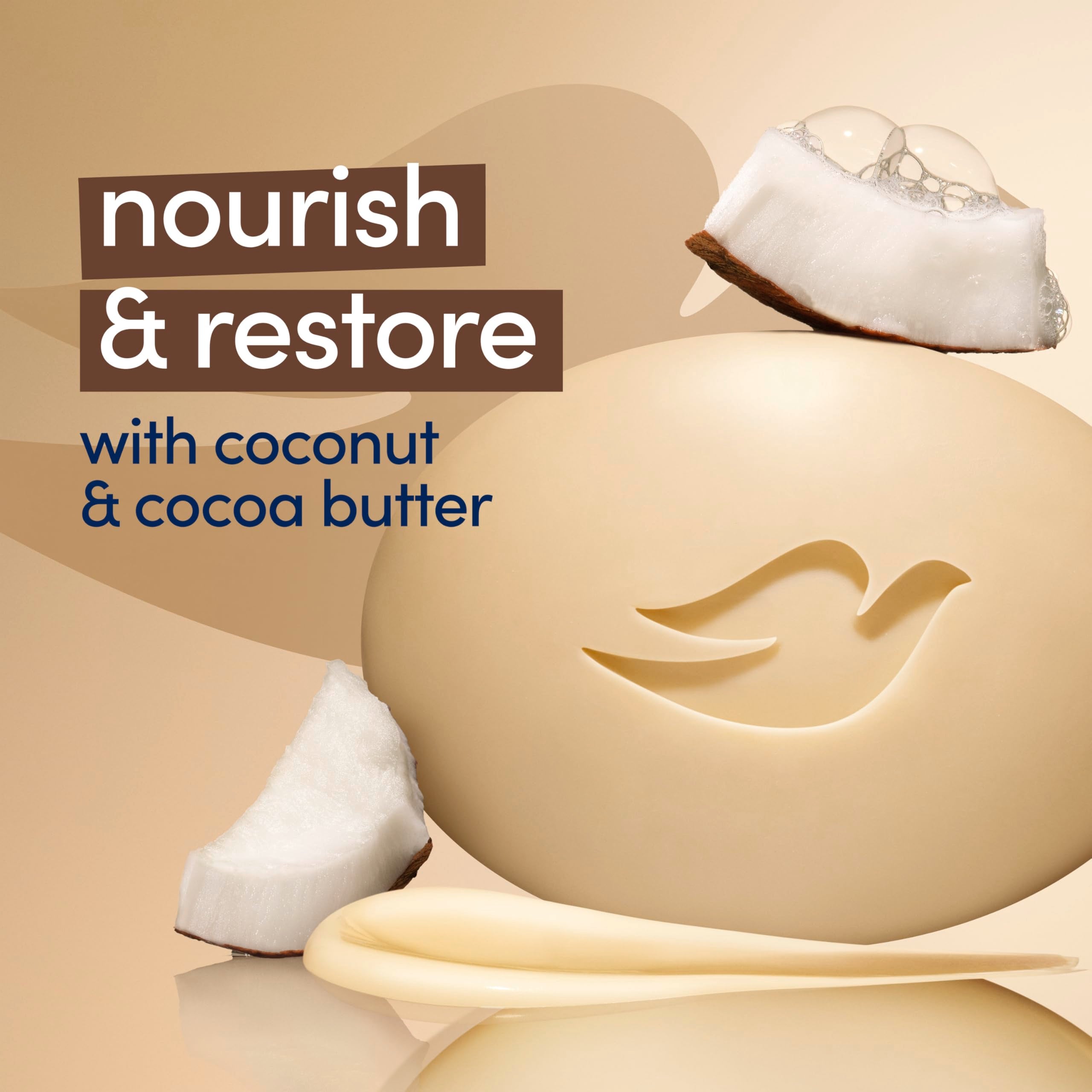 Dove Beauty Bar For Softer Skin Coconut Milk More Moisturizing Than Bar Soap 3.75 oz 6 Bars (Packaging may vary)